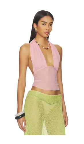 Gisela Solid Gathered Tie-back Halter Top in . Size L. Also in M, XS - Indah - Modalova