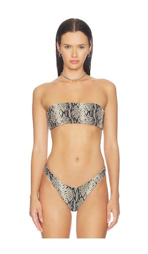 Hall Printed Bandeau Bikini Top in Black & White. - size M (also in S, XS) - Indah - Modalova