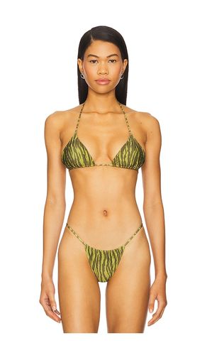 Mary Printed Triangle Bikini Top in Green. - size M (also in S) - Indah - Modalova