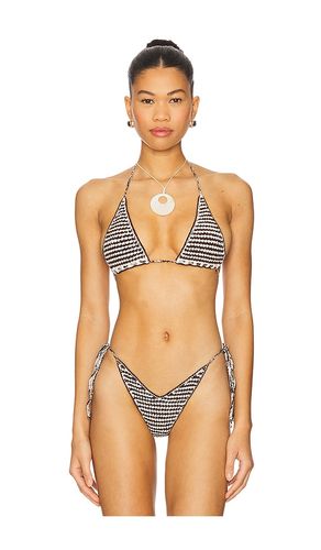 Shilo Two-Color Triangle Bikini Top in Brown. - size L (also in M, S, XS) - Indah - Modalova