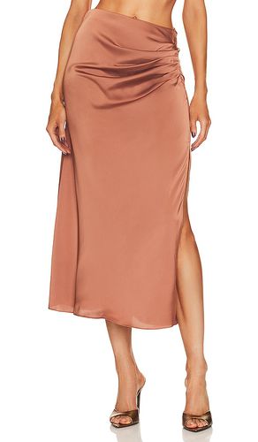 Marguerite Ruched Midi Skirt in Tan. - size 0 (also in 6) - JONATHAN SIMKHAI STANDARD - Modalova