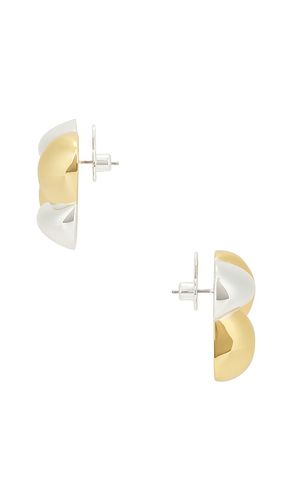 Medium woven square earrings in color metallic gold,metallic silver size all - Jenny Bird - Modalova