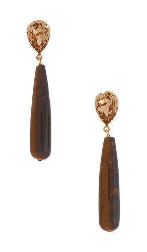 Pendientes largos caroline en color marrón talla all - Jennifer Behr - Modalova