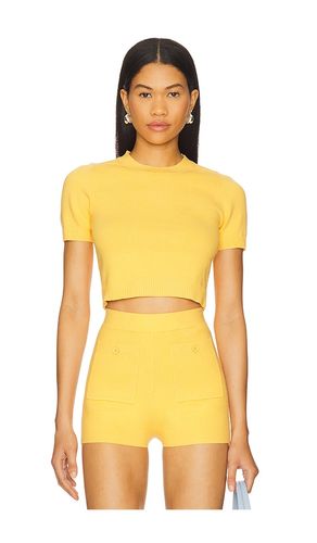 Short Sleeve Crop Top in Yellow. - size L (also in M, S, XS) - JoosTricot - Modalova
