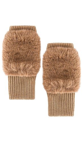 Texty Time Faux Fur Mittens in Tan - jocelyn - Modalova