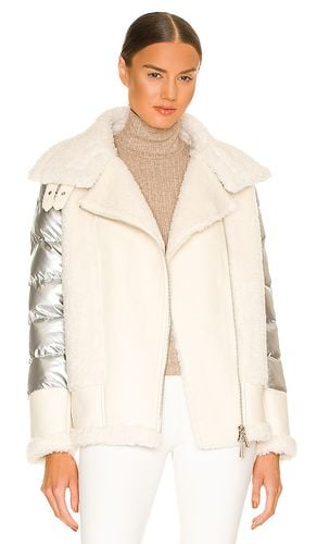 Faux Sherpa Moto Jacket in Metallic . - size L (also in M, S, XS) - jocelyn - Modalova