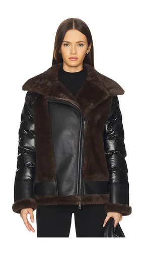 Faux Mink & Leather Moto Jacket in . Size L. Also in S, XS - jocelyn - Modalova