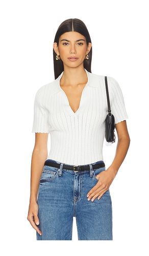 The Jess Pointelle Polo Shirt in Ivory. - size L (also in M, XS) - Joe's Jeans - Modalova