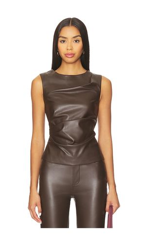 Meg Vegan Leather Top in Chocolate. - size L (also in M, S, XS) - Joe's Jeans - Modalova