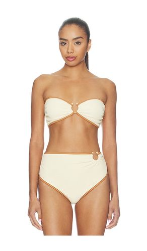 Crinkle Seawaters Bikini Top in Cream. - size L (also in M, S) - Johanna Ortiz - Modalova