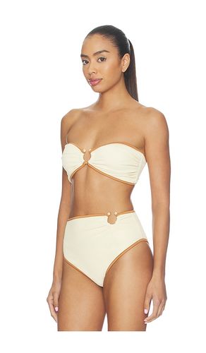 Crinkle Seawaters Bikini Top in Cream. - size L (also in M, S) - Johanna Ortiz - Modalova