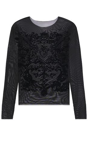 Flock Mesh Wing Print Top in Black. - size L (also in M) - Jaded London - Modalova