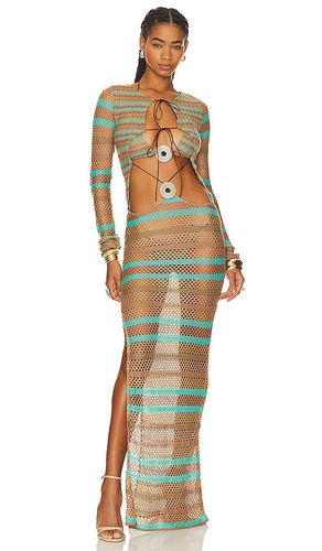 Allure Stripe Knitted Maxi Dress in Teal. - size M (also in S, XS) - Jaded London - Modalova