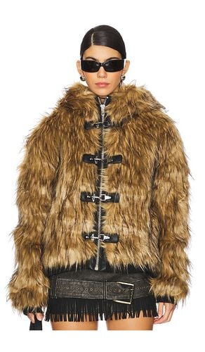 Mendoza Faux Fur Jacket in Brown. - size L (also in M, S, XS) - Jaded London - Modalova