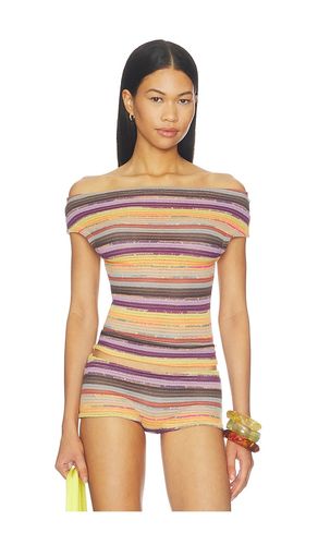 Cata Stripe Asymmetric Knit Top in . Taglia L. Also in M - Jaded London - Modalova