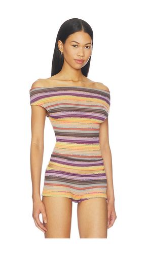Cata Stripe Asymmetric Knit Top in . Size L. Also in M, S - Jaded London - Modalova