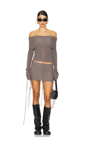 Extreme Fold Over Lace Up Knit Top in . - size L (also in M, S, XL) - Jaded London - Modalova