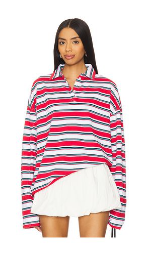 Oversized Stripe Long Sleeve Top in Red. - size L (also in M, S, XL, XS) - Jaded London - Modalova