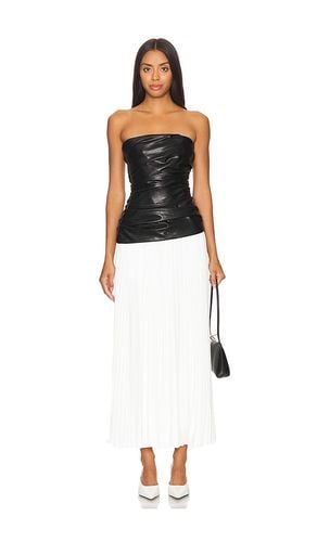 Arie Faux Leather Bustier Midi Dress in Black,White. - size 0 (also in 2, 4, 6, 8) - SIMKHAI - Modalova