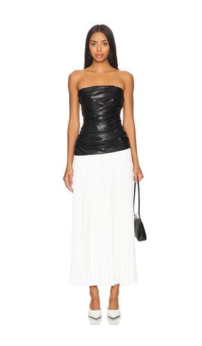 Arie Faux Leather Bustier Midi Dress in Black,White. - size 0 (also in 2, 4, 6) - SIMKHAI - Modalova