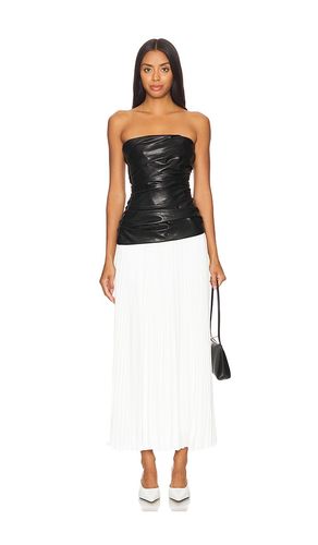 Arie Faux Leather Bustier Midi Dress in Black,White. - size 0 (also in 2, 4) - SIMKHAI - Modalova