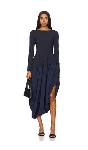 Angela Longsleeve Combo Midi Dress in Navy. - size L (also in XS) - SIMKHAI - Modalova