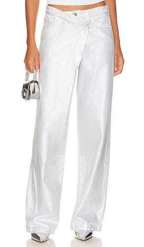 Casey Overlap Wide Leg Jean in Metallic Silver. - size 25 (also in 27, 29) - SIMKHAI - Modalova