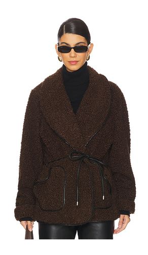 Kimia Sherpa Tie Waist Jacket in Brown. - size L (also in M, S) - SIMKHAI - Modalova