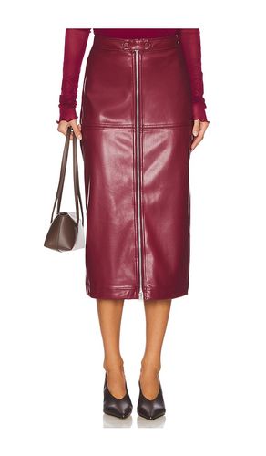 Bianca Faux Leather Midi Skirt in Burgundy. - size L (also in M, S, XS) - SIMKHAI - Modalova