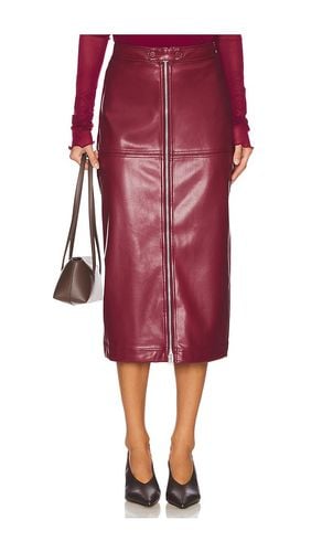 Bianca Faux Leather Midi Skirt in Burgundy. - size M (also in S, XS) - SIMKHAI - Modalova