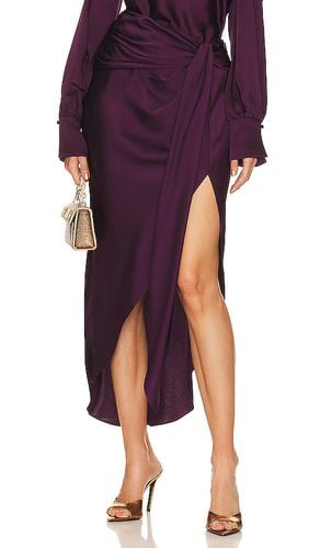 Elisabetta Draped Midi Skirt in Wine. - size 2 (also in 4) - SIMKHAI - Modalova