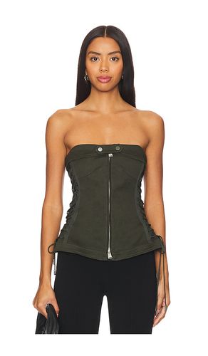 Sasha Zip Up Bustier in Army. - size 0 (also in 2, 4, 6) - SIMKHAI - Modalova