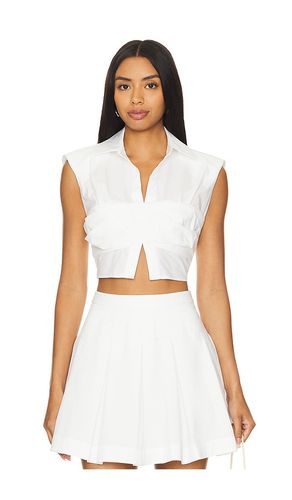 Emie cropped box sleeve top en color talla 0 en - White. Talla 0 (también en 10, 2, 4, 8) - SIMKHAI - Modalova