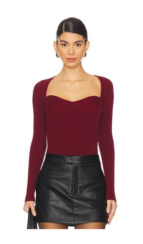 Giuliana Longsleeve Sweetheart Top in Burgundy. - size L (also in M, S, XS) - SIMKHAI - Modalova