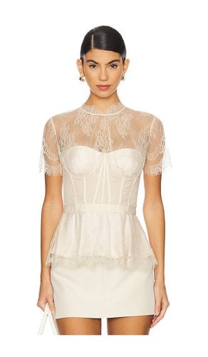 Kehlani Lace Short Sleeve Bustier Top in Ivory. - size 0 (also in 00, 2, 4, 6) - SIMKHAI - Modalova