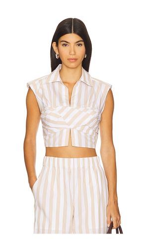 Emie Cropped Box Sleeve Top in Beige. - size 0 (also in 10, 2, 4, 6, 8) - SIMKHAI - Modalova