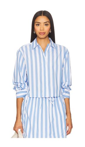 Renata Cropped Button Down Shirt in Blue. - size L (also in M, S, XS) - SIMKHAI - Modalova