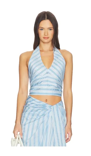Caprie Yarn-dye Halter Top in Baby Blue. - size 10 (also in 12, 6, 8) - SIMKHAI - Modalova