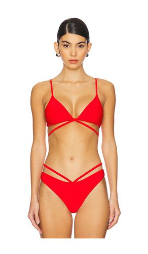 Harlen Tie Front Bikini Top in Red. - size L (also in M, S, XS) - SIMKHAI - Modalova