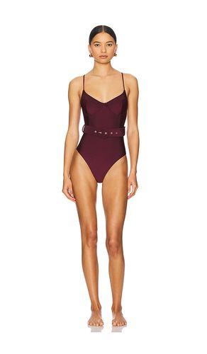 Noa Belted Bustier One Piece Swimsuit in Wine. - size L (also in M, S, XS) - SIMKHAI - Modalova