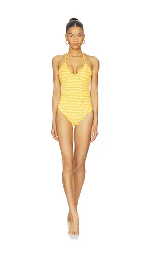 Karoline Crochet Halter One Piece in Yellow. - size L (also in M, S) - SIMKHAI - Modalova