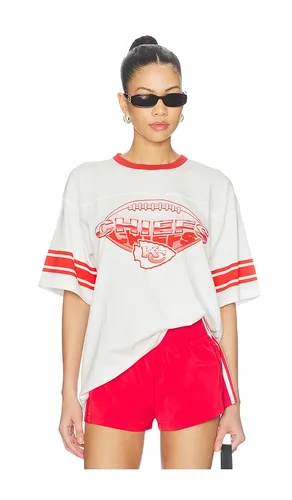 Chiefs Oversized Stripe Ringer Tee in . - size L (also in M, S, XL/1X) - Junk Food - Modalova