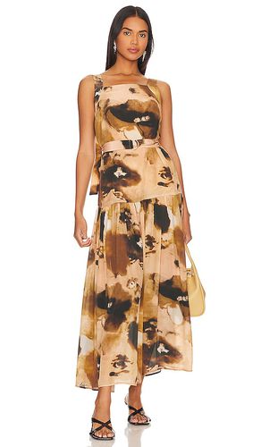 Topaz print midi dress in color brown size L in - Brown. Size L (also in M, S) - Karina Grimaldi - Modalova