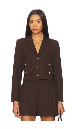 Marie Cropped Blazer in Chocolate. - size M (also in S, XS) - Karina Grimaldi - Modalova