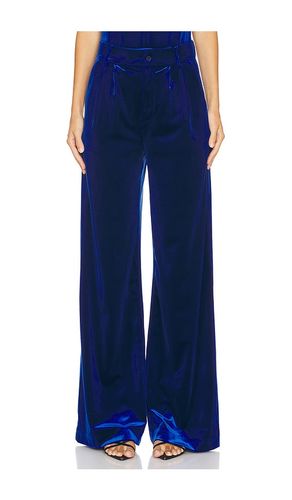 Ximena Velvet Pants in Blue. - size S (also in XS) - Karina Grimaldi - Modalova