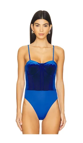 Veronica Velvet Bodysuit in Royal. - size M (also in S, XS) - Karina Grimaldi - Modalova