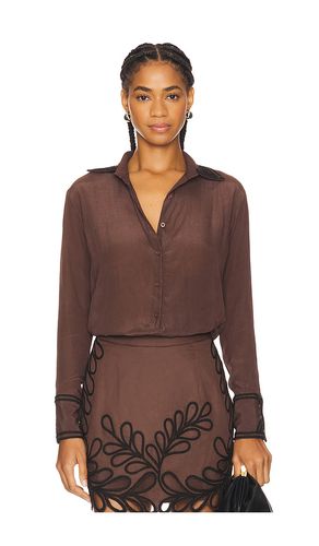 Morena Embroidered Blouse in Brown. - size L (also in M, S, XS) - Karina Grimaldi - Modalova