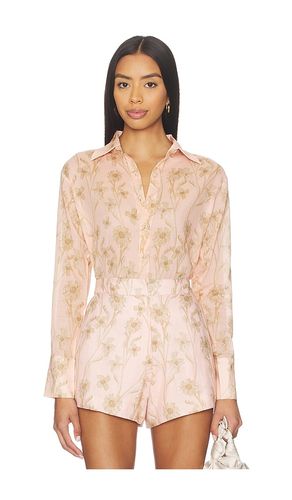 Coral Print Blouse in Peach. - size M (also in S, XS) - Karina Grimaldi - Modalova