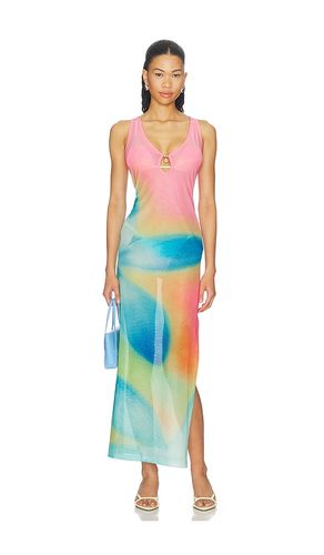Plunge Mesh Maxi Dress in Pink/Teal. - size S (also in L) - Kulani Kinis - Modalova