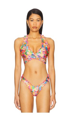 Lettuce Edge Wrap Bikini Top in Orange. - size M (also in S) - Kulani Kinis - Modalova